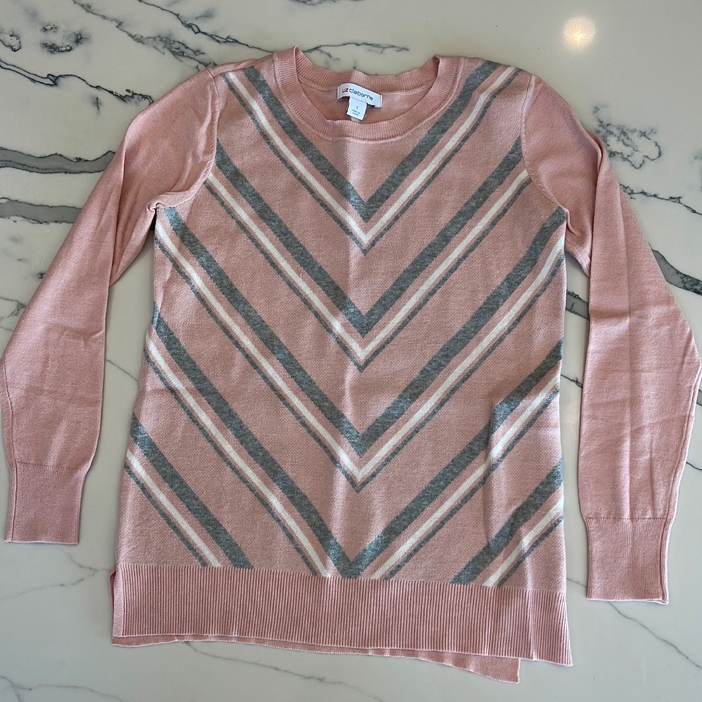 Pink & grey Liz Claiborne light weight sweater.